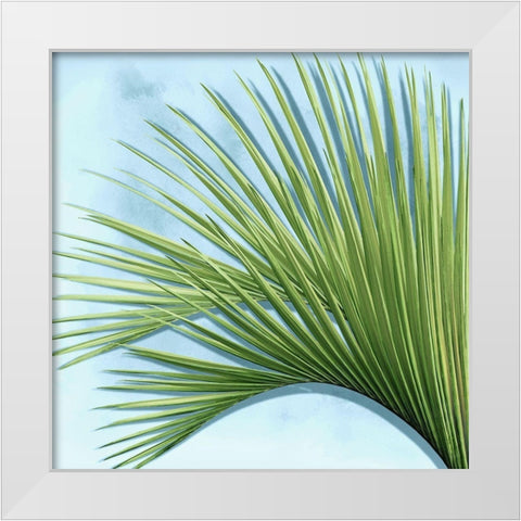 Palm on Blue IV White Modern Wood Framed Art Print by Jensen, Mia
