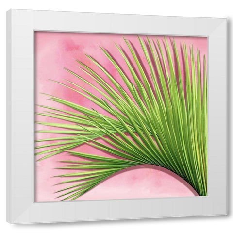 Palm on Pink IV White Modern Wood Framed Art Print by Jensen, Mia