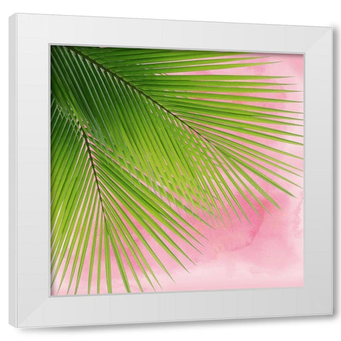 Palm on Pink VI White Modern Wood Framed Art Print by Jensen, Mia