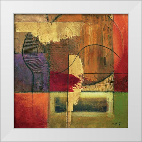 Opulent Relief II White Modern Wood Framed Art Print by Klung, Mike