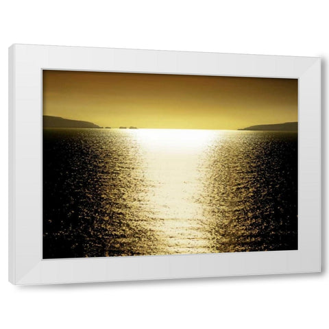 Sunlight Reflection - Golden White Modern Wood Framed Art Print by Olsen, Maggie