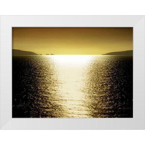 Sunlight Reflection - Golden White Modern Wood Framed Art Print by Olsen, Maggie