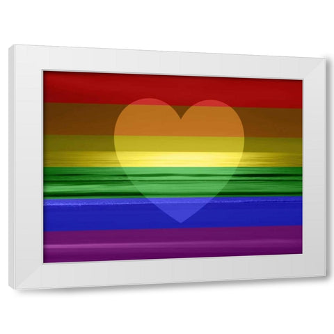 Heartfelt Sunset White Modern Wood Framed Art Print by Olsen, Maggie