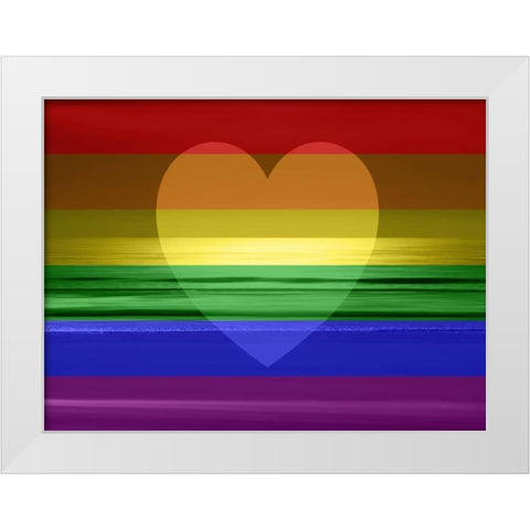 Heartfelt Sunset White Modern Wood Framed Art Print by Olsen, Maggie