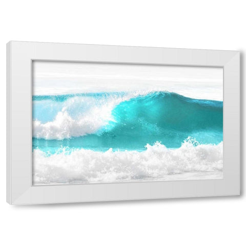 Aqua Wave I White Modern Wood Framed Art Print by Olsen, Maggie