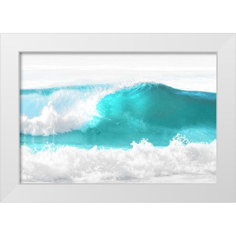 Aqua Wave I White Modern Wood Framed Art Print by Olsen, Maggie