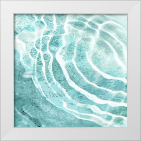 Aqua Ripple Reflection I White Modern Wood Framed Art Print by Olsen, Maggie
