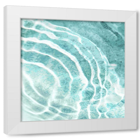 Aqua Ripple Reflection II White Modern Wood Framed Art Print by Olsen, Maggie