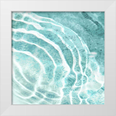 Aqua Ripple Reflection II White Modern Wood Framed Art Print by Olsen, Maggie