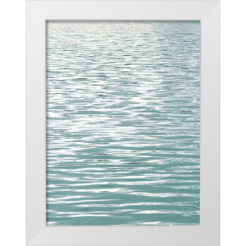Ocean Current Aqua I White Modern Wood Framed Art Print by Olsen, Maggie