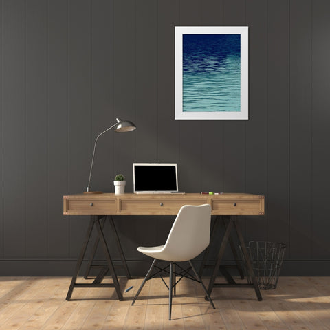 Ocean Current Blue I White Modern Wood Framed Art Print by Olsen, Maggie