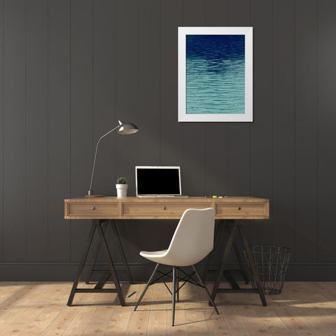 Ocean Current Blue II White Modern Wood Framed Art Print by Olsen, Maggie