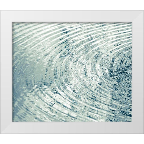 Ripples Aqua I White Modern Wood Framed Art Print by Olsen, Maggie