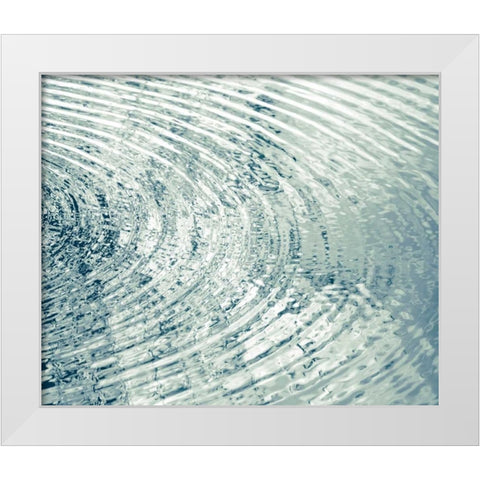 Ripples Aqua II White Modern Wood Framed Art Print by Olsen, Maggie