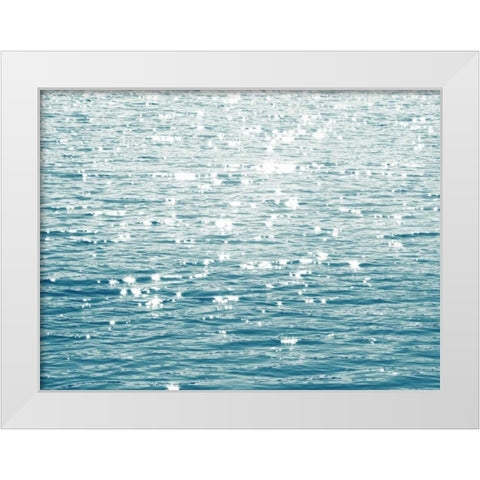 Sunlit Sea Aqua White Modern Wood Framed Art Print by Olsen, Maggie