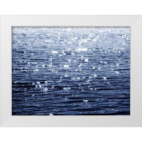 Sunlit Sea Indigo White Modern Wood Framed Art Print by Olsen, Maggie