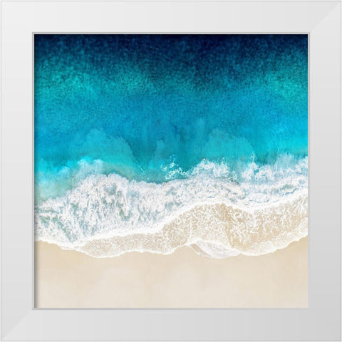 Aqua Ocean Waves II White Modern Wood Framed Art Print by Olsen, Maggie