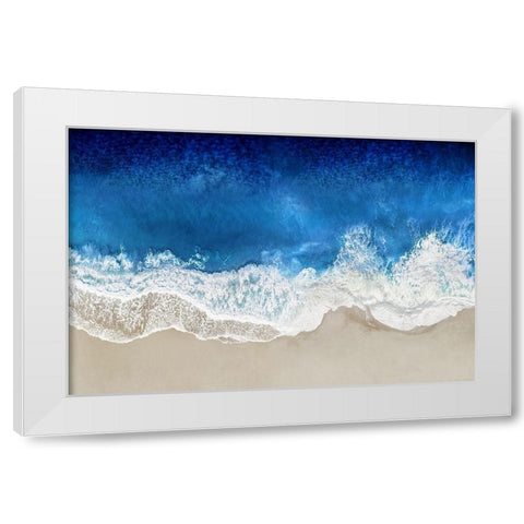 Indigo Waves From Above I White Modern Wood Framed Art Print by Olsen, Maggie