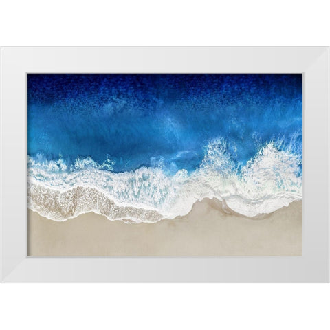 Indigo Waves From Above I White Modern Wood Framed Art Print by Olsen, Maggie