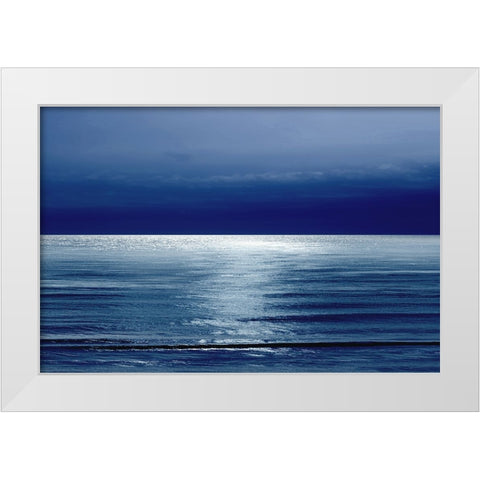 Moonlit Ocean Blue I White Modern Wood Framed Art Print by Olsen, Maggie