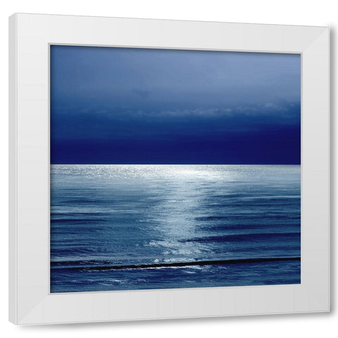 Moonlit Ocean Blue II White Modern Wood Framed Art Print by Olsen, Maggie