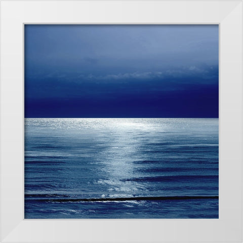 Moonlit Ocean Blue II White Modern Wood Framed Art Print by Olsen, Maggie
