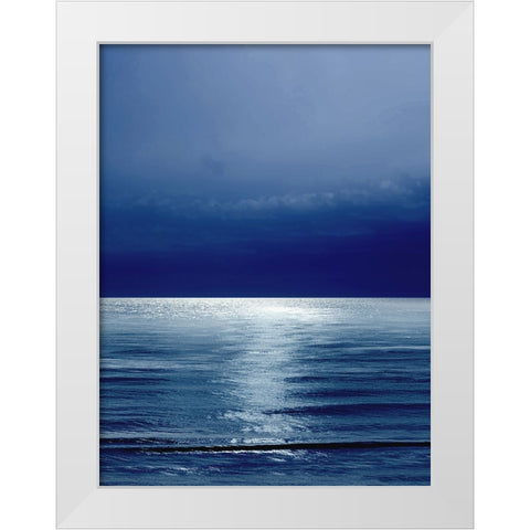 Moonlit Ocean Blue III White Modern Wood Framed Art Print by Olsen, Maggie