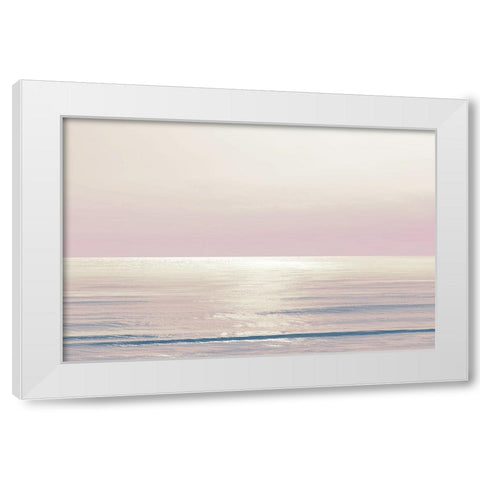 Moonlit Ocean Pink Blush I White Modern Wood Framed Art Print by Olsen, Maggie