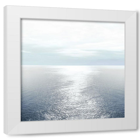 Ocean Light Blue I White Modern Wood Framed Art Print by Olsen, Maggie