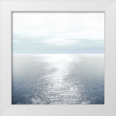 Ocean Light Blue I White Modern Wood Framed Art Print by Olsen, Maggie