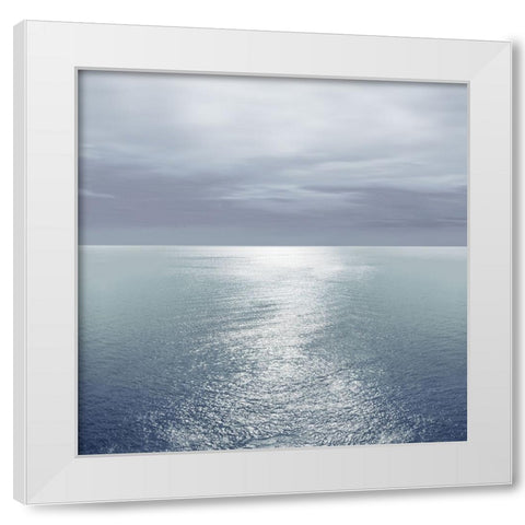 Ocean Light Blue III White Modern Wood Framed Art Print by Olsen, Maggie