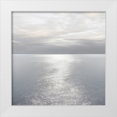 Ocean Light Gray I White Modern Wood Framed Art Print by Olsen, Maggie