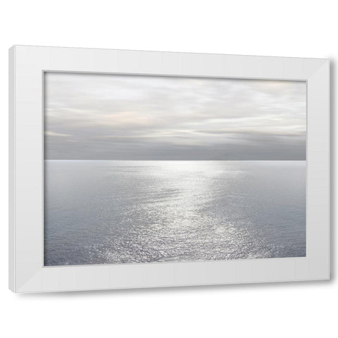 Ocean Light Gray II White Modern Wood Framed Art Print by Olsen, Maggie