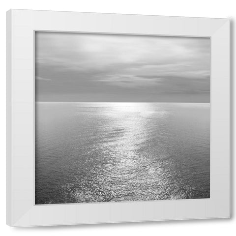 Ocean Light Gray III White Modern Wood Framed Art Print by Olsen, Maggie