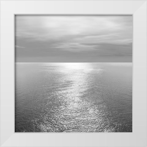 Ocean Light Gray III White Modern Wood Framed Art Print by Olsen, Maggie