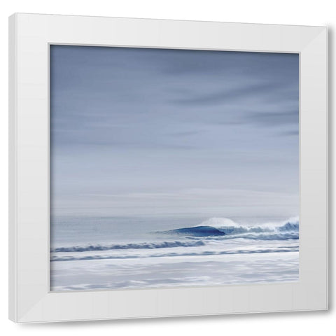 Wave Break Blue White Modern Wood Framed Art Print by Olsen, Maggie