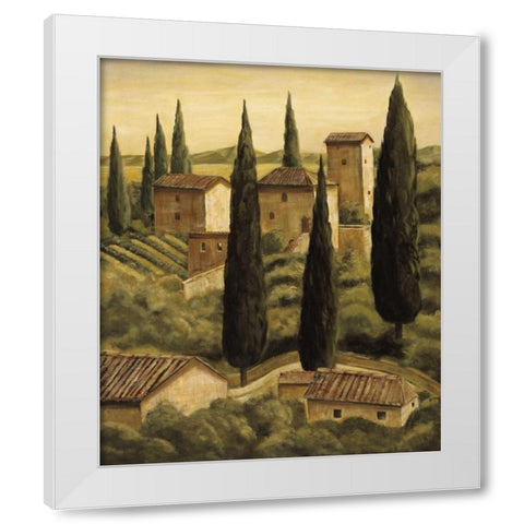 Tuscan Hillside II White Modern Wood Framed Art Print by Moretti, Maurizio