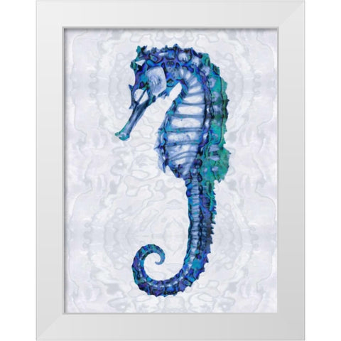 Sea Horse I White Modern Wood Framed Art Print by Miller, Melonie