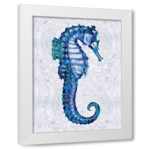 Sea Horse II White Modern Wood Framed Art Print by Miller, Melonie