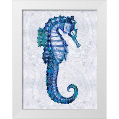Sea Horse II White Modern Wood Framed Art Print by Miller, Melonie