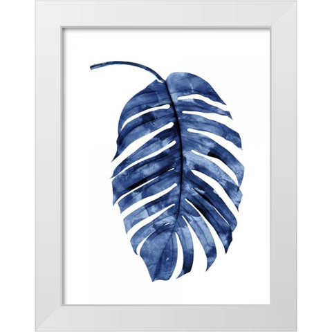 Indigo Palm II White Modern Wood Framed Art Print by Miller, Melonie