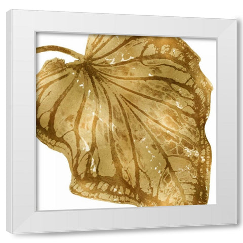 Tropical Gold Palm III White Modern Wood Framed Art Print by Miller, Melonie