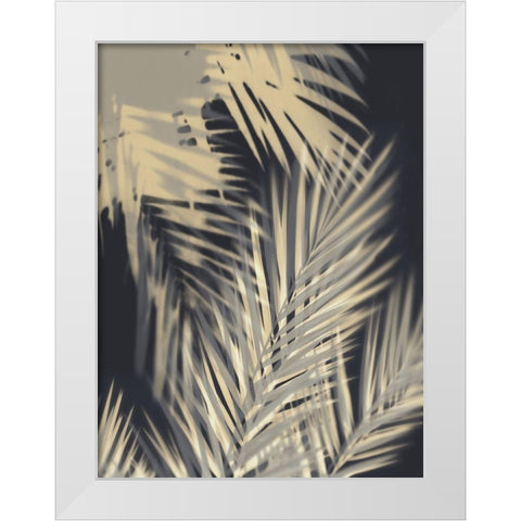 Palm Shadows Cream II White Modern Wood Framed Art Print by Miller, Melonie