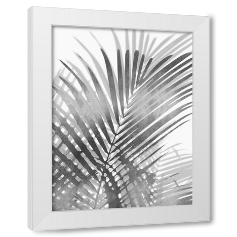 Palm Shadows I White Modern Wood Framed Art Print by Miller, Melonie