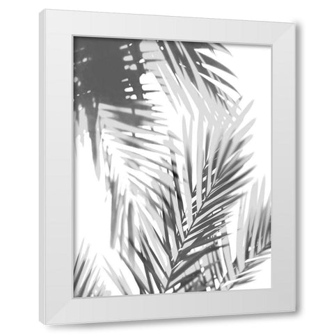 Palm Shadows II White Modern Wood Framed Art Print by Miller, Melonie