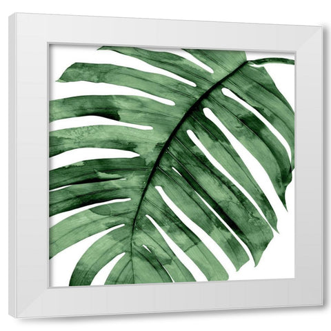 Tropical Green Palm II White Modern Wood Framed Art Print by Miller, Melonie