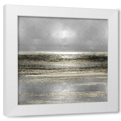 Silver Seascape I White Modern Wood Framed Art Print by Matthews, Michelle
