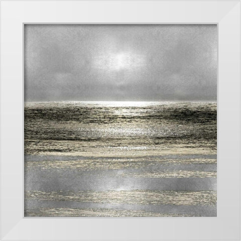 Silver Seascape I White Modern Wood Framed Art Print by Matthews, Michelle
