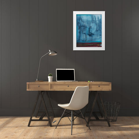 Cobalt White Modern Wood Framed Art Print by Oppenheimer, Michelle