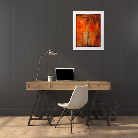 Orange Glow White Modern Wood Framed Art Print by Oppenheimer, Michelle